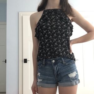 American Eagle Halter Floral Tank Top